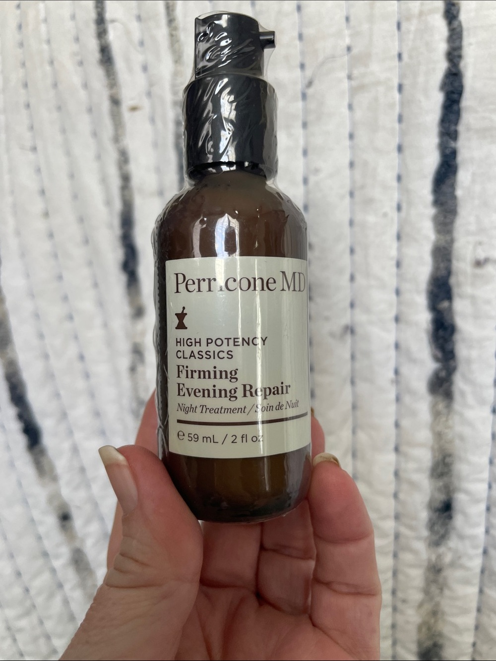 Perricone MD Firming Evening Repair in Brown and Cream Pump Bottle